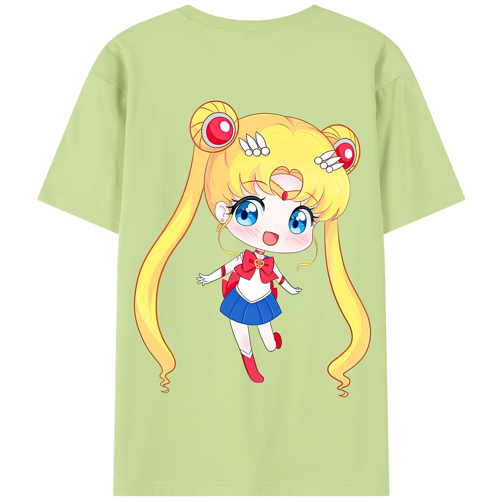 （画像用） 美少女戦士セーラームーン 月野 うさぎ つきの うさぎ Sailor Moon Tsukino Usagi 綿100％半袖Tシャツ（背面プリント）